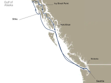 Alaska cruise itinerary map