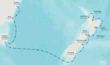 New Zealand - Australia cruise map