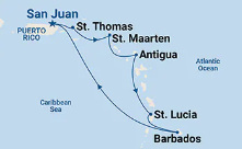 Caribbean Cruise map
