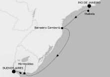 South America Cruise map