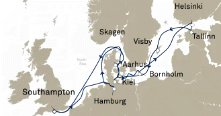 Northern Europe cruise map