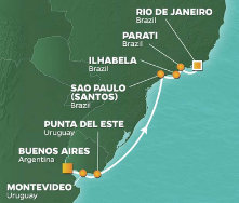 South America Cruise map